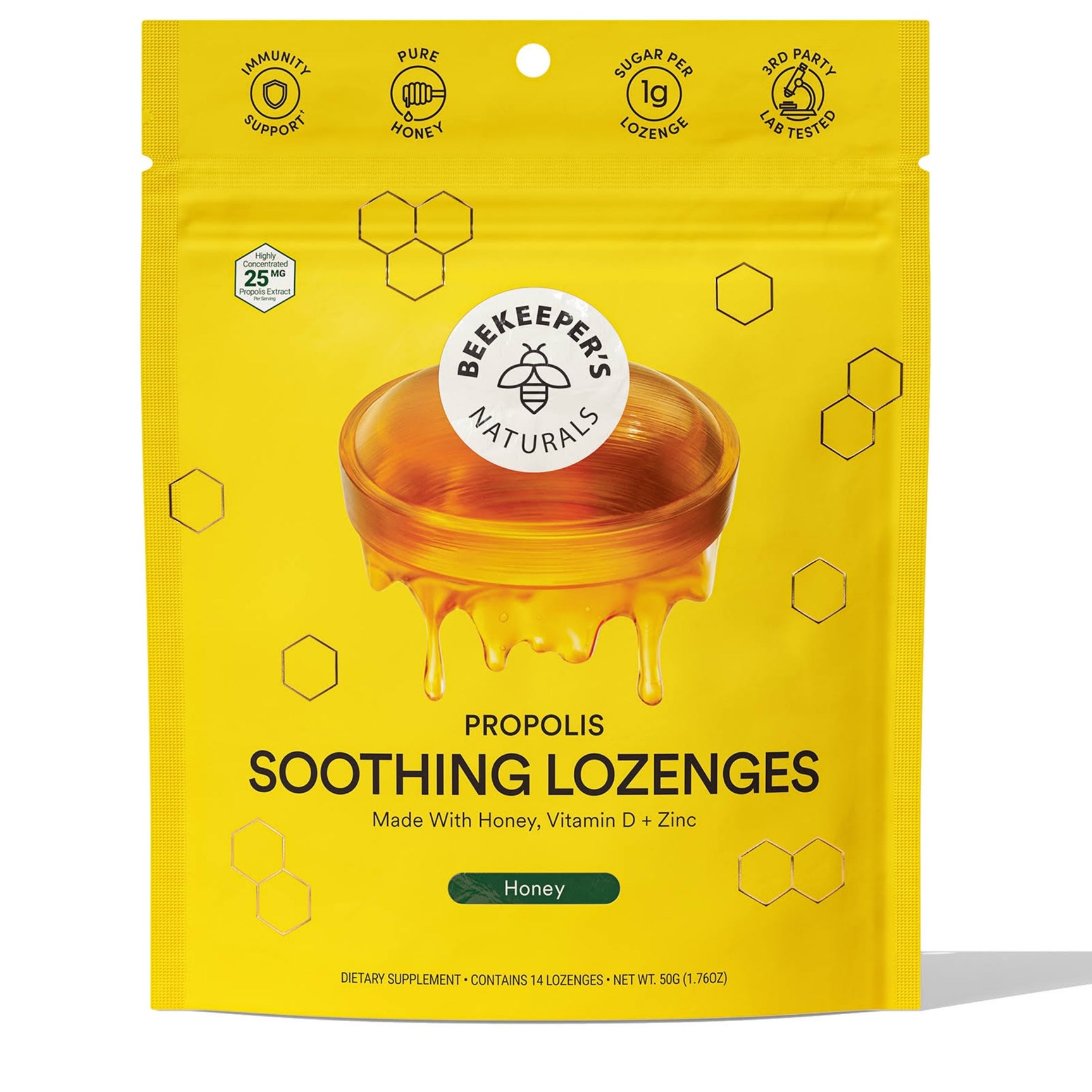 Beekeepers Naturals Propolis Soothing Lozenges - Honey