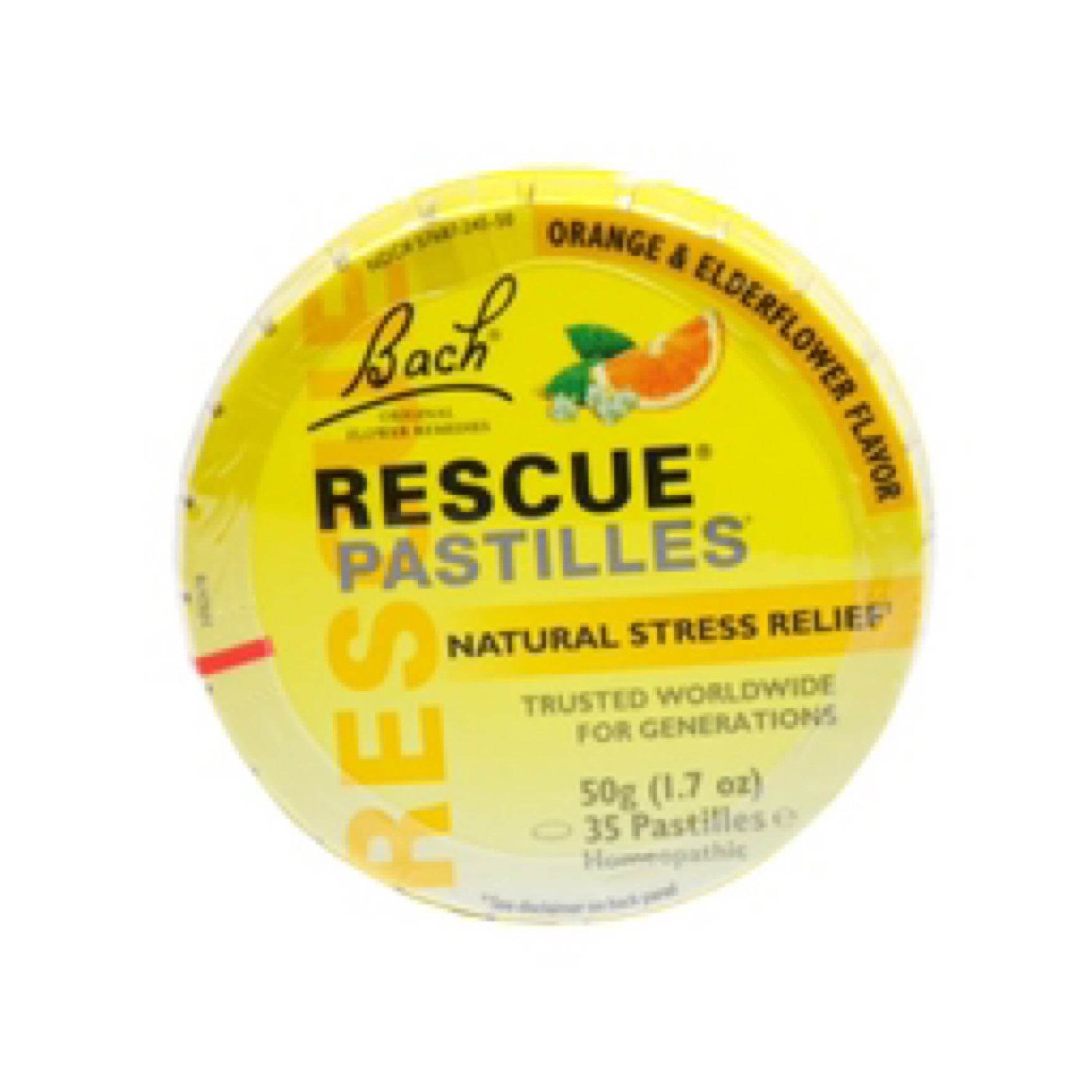 Bach Rescue Pastilles Elderflower Flavor Stress Relief Lozenges Count