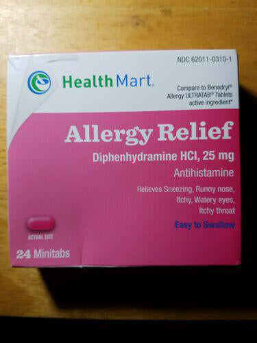 Healthmart Pharmacy Allergy Relief, Diphenhydramine HCI, 25mg