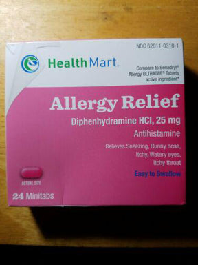 Healthmart Pharmacy Allergy Relief, Diphenhydramine HCI, 25mg