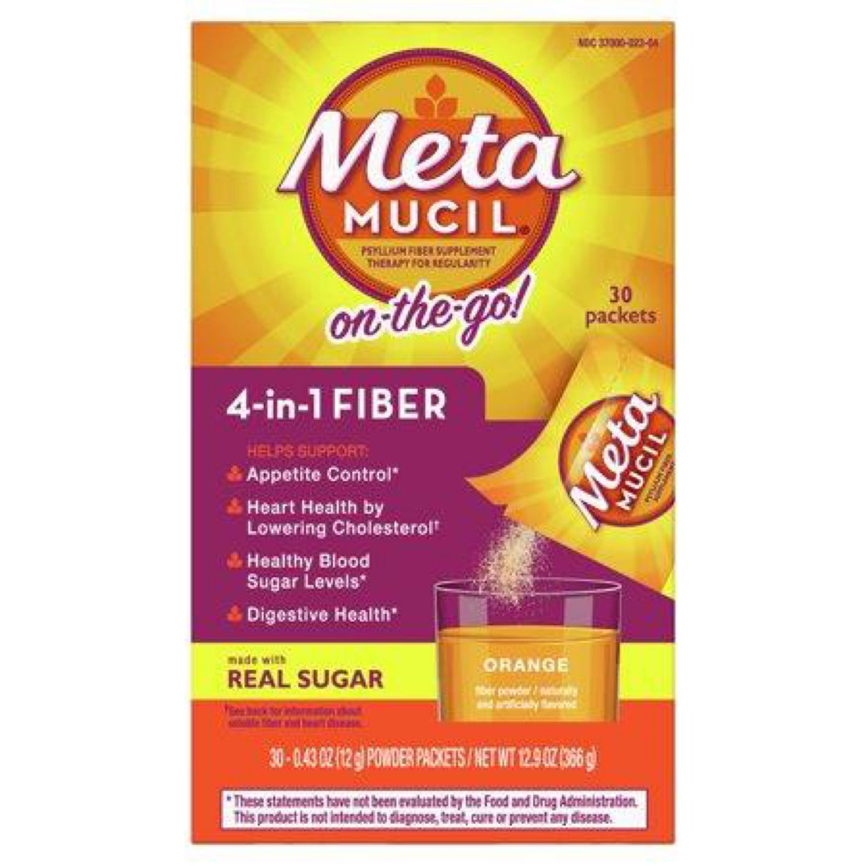 Metamucil Fiber Singles Smooth Texture Orange