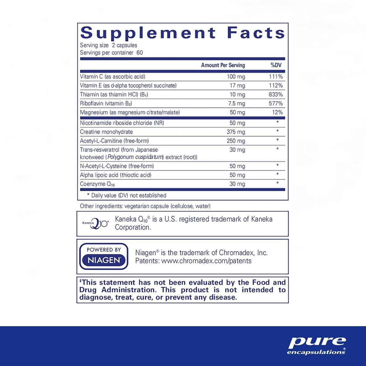 Pure Encapsulations Mitochondria-ATP | Now with Niagen Nicotinamide Riboside