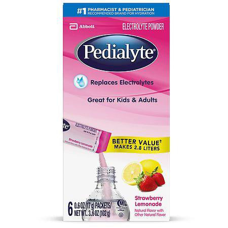 Pedialyte Electrolyte Powder Packets, Strawberry Lemonade, Hydration Drink