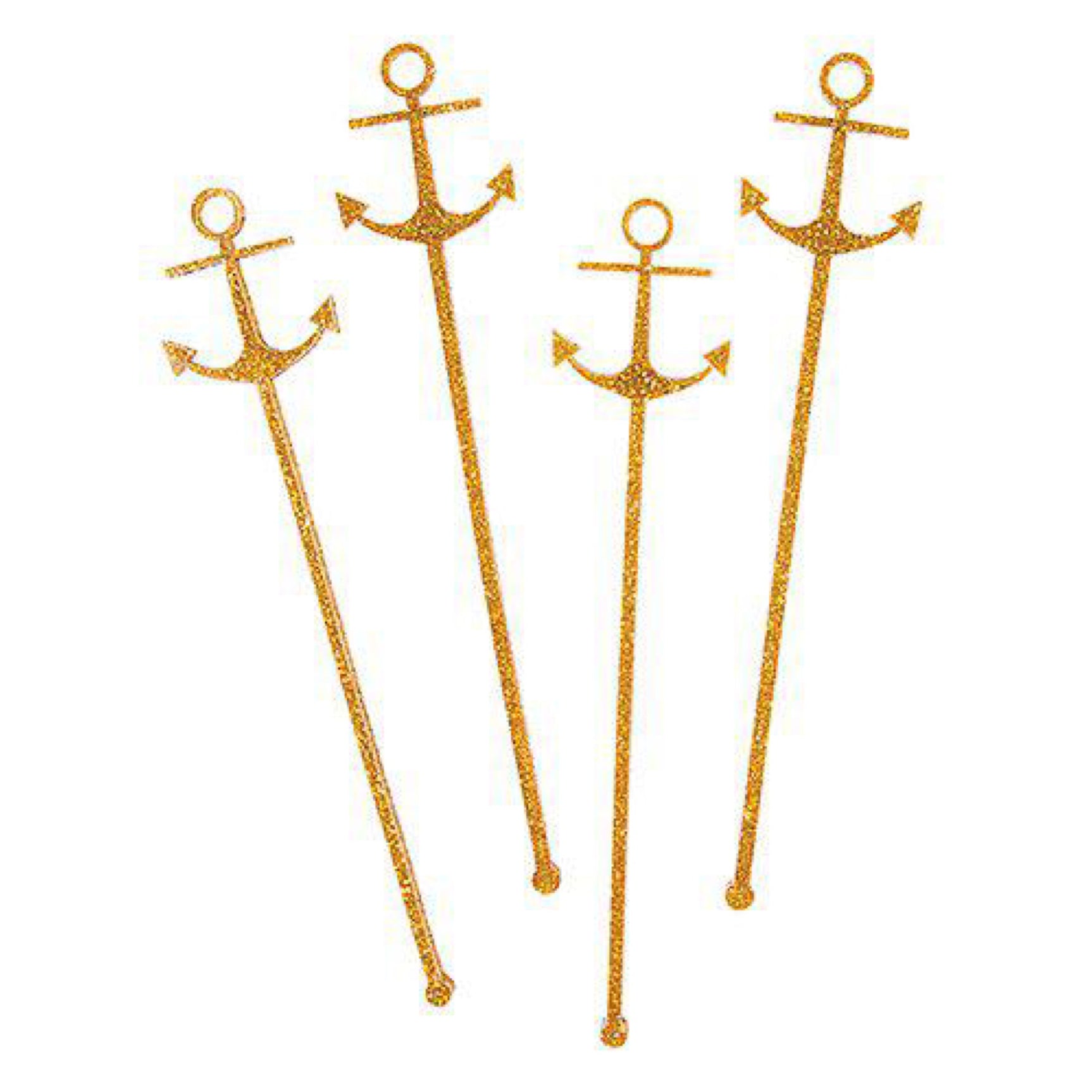 Slant Collection Anchor Acrylic Drink Stirrers - Set of 4
