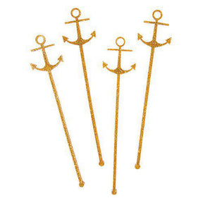 Slant Collection Anchor Acrylic Drink Stirrers - Set of 4