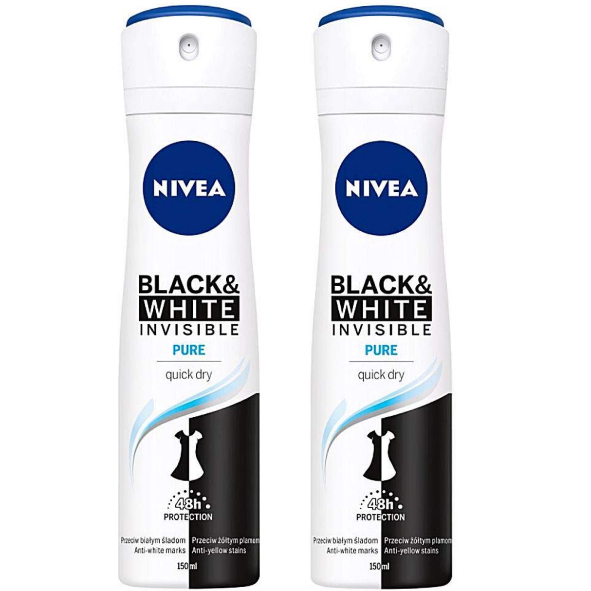 Black and white invisible pure quick dry