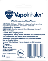 VapoInhaler, Non-Medicated Refreshing Vicks Vapors, Scented Stick
