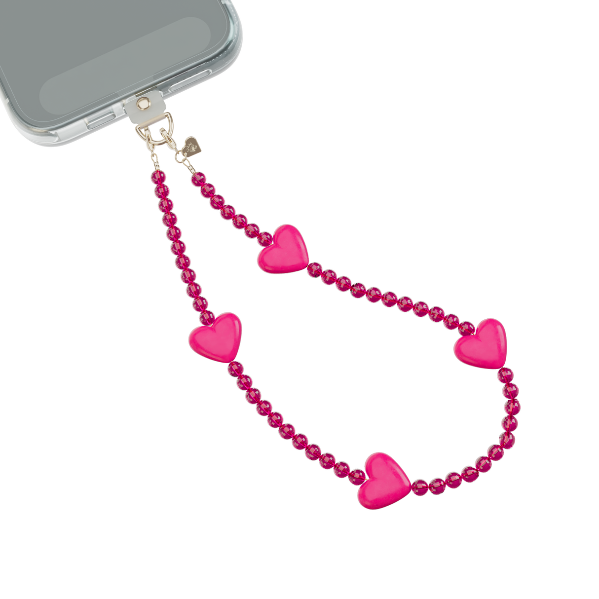 Hot Pink Heart Phone Charm