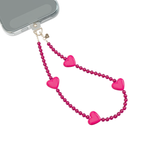 Hot Pink Heart Phone Charm