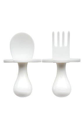 Grabease Baby and Toddler Self-Feeding Utensils – Spoon and Fork Set for Baby-Led Weaning