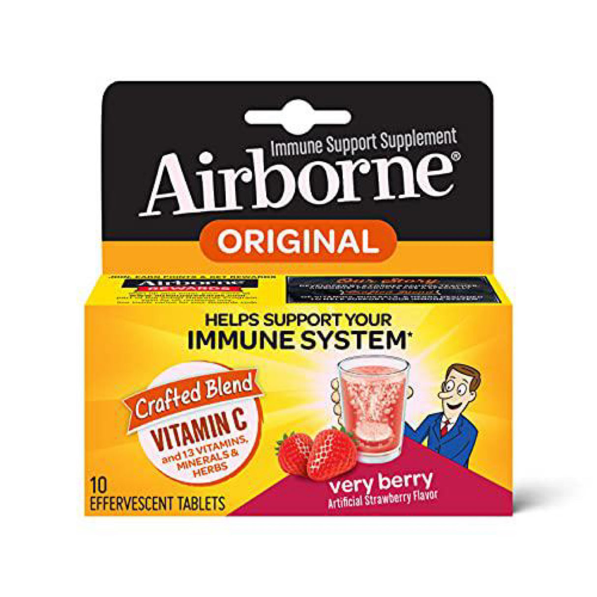 Airborne Original Vitamin C Effervescent Tablets, 10 Count, Berry