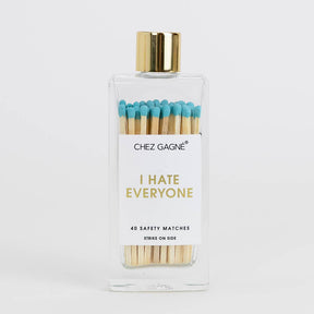 Chez Gagné I Hate Everyone - Glass Bottle Matches