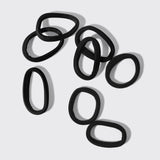 Recycled Seamless Hair Elastics 8pc Set- Black - Image 2