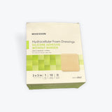 McKesson Hydrocellular Foam Dressings Silicone Adhesive Without Border 3x3in