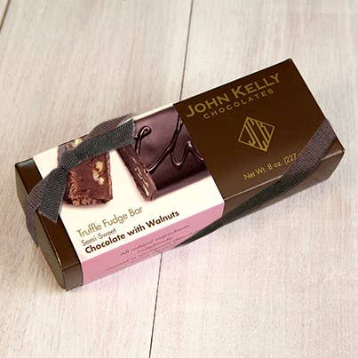 John Kelly Chocolates 8 oz. Truffle Fudge Bar: Semi-Sweet Chocolate & Peanut Butter - Image 11