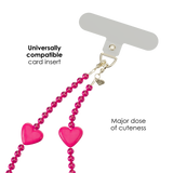 Hot Pink Heart Phone Charm