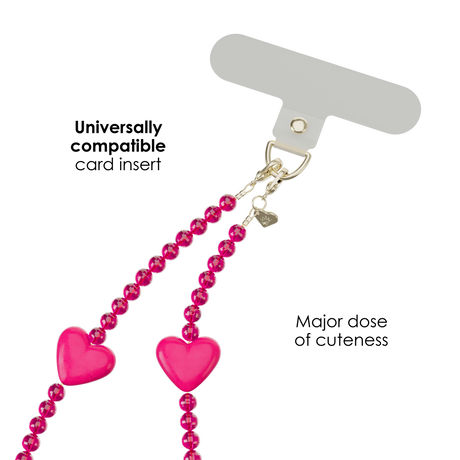 Hot Pink Heart Phone Charm