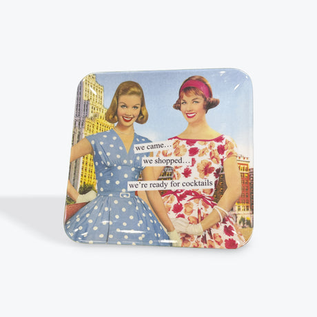 Vinimos... Compramos... Estamos listas para cócteles Mini Bandeja de Anne Taintor