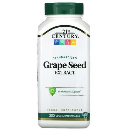 21st Century, Grape Seed Extract, Standardized, 100 mg, 60 Vegetarian Capsules (50 mg per Capsule)