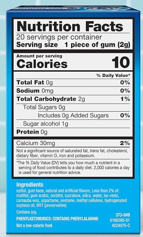 ACT Dry Mouth Moisturizing Gum, 20 Pieces, With Xylitol, Sugar Free Soothing Mint