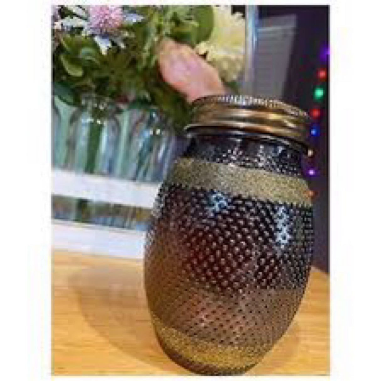 Football Glass Mason Jar Slant