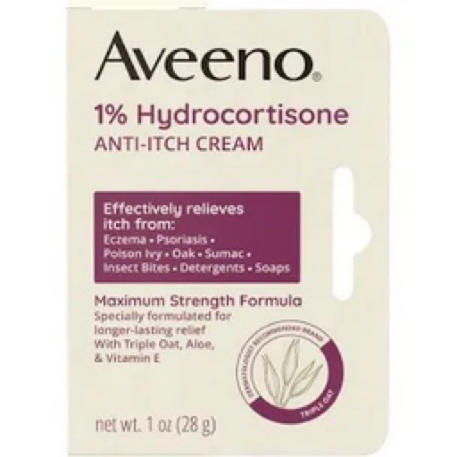 Aveeno Crema antipicazón con 1% de hidrocortisona