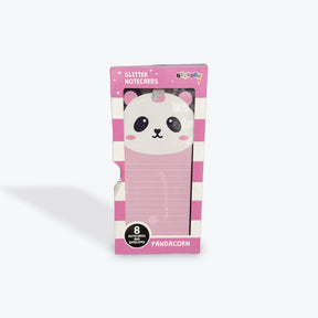 Glitter Pandacorn note cards Pack of 8 Die Cut Fold Up Notecards with Envelopese