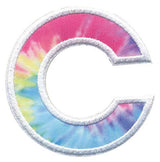 iscream Pastel Tie Dye Embroidered Accent Alphabet Initial B 2.5" Adhesive Back Patch