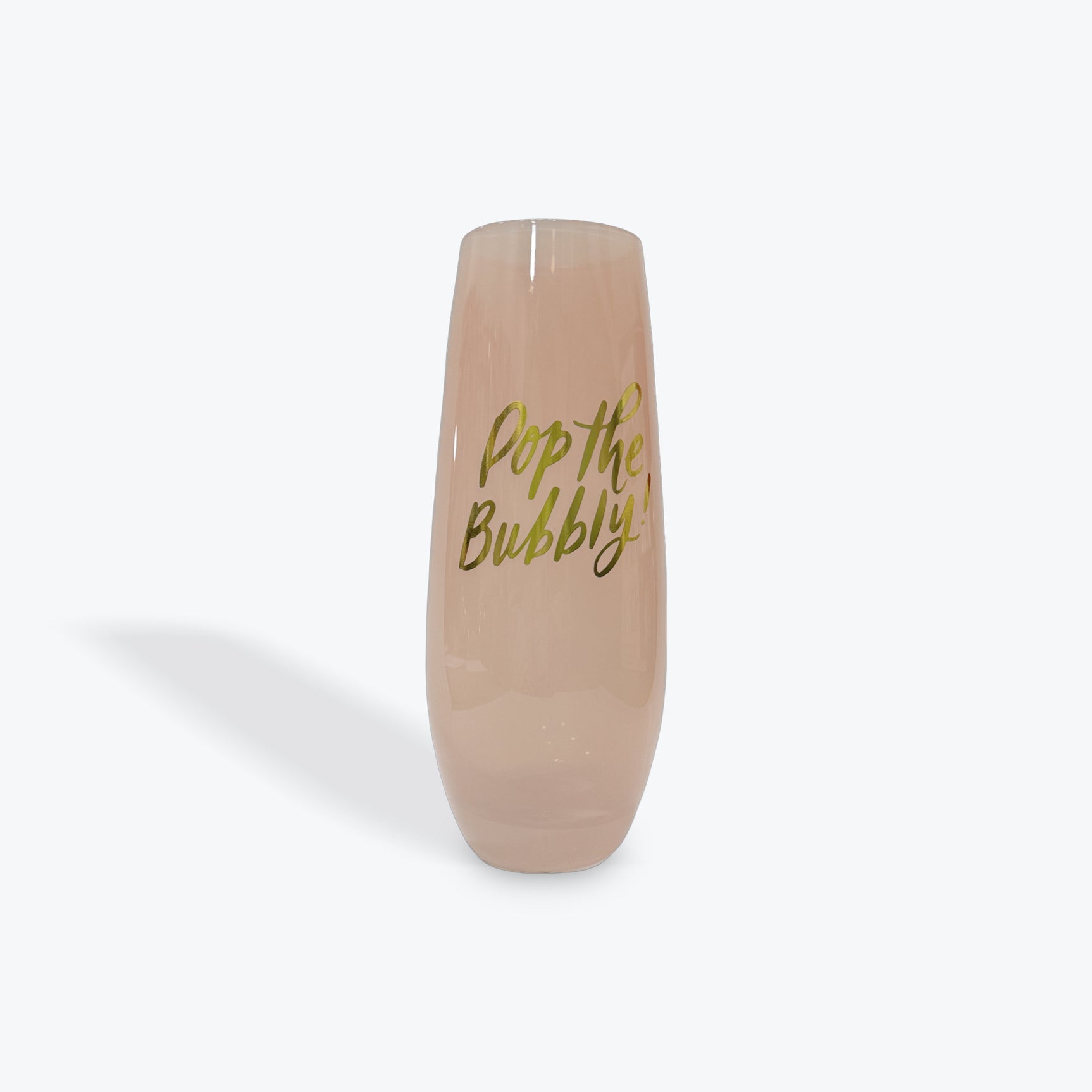 Slant Stemless "Pop the Bubbly" Champagne Flute Glass