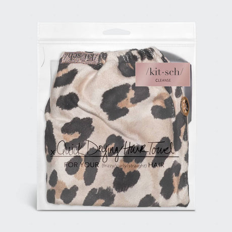 KITSCH Quick Dry Hair Towel - Leopard - Image 6