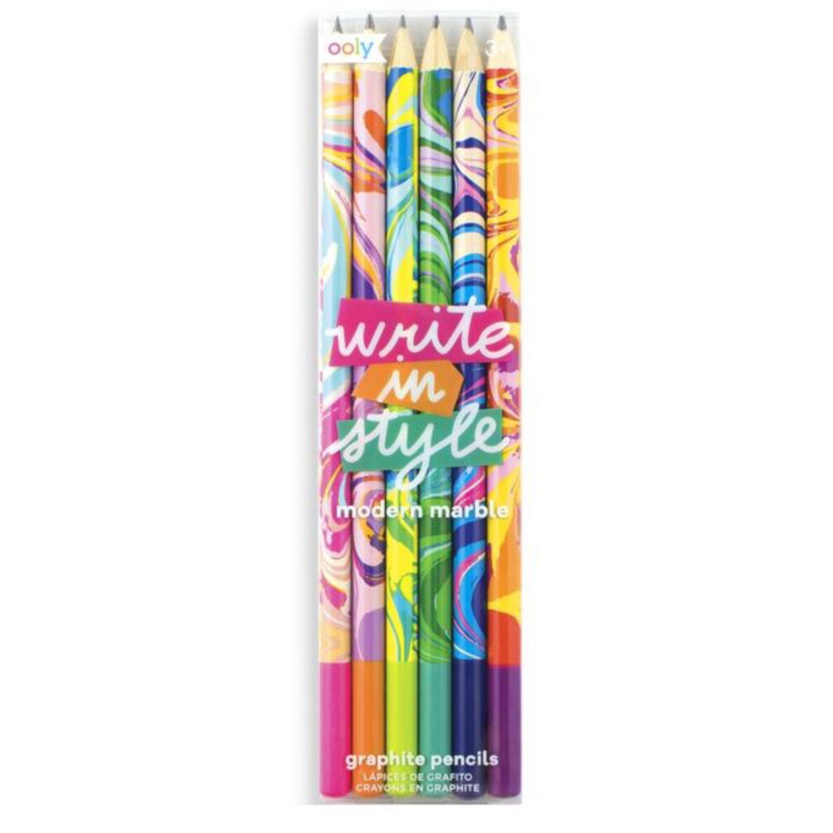 Write in style modern marble graphite pencils