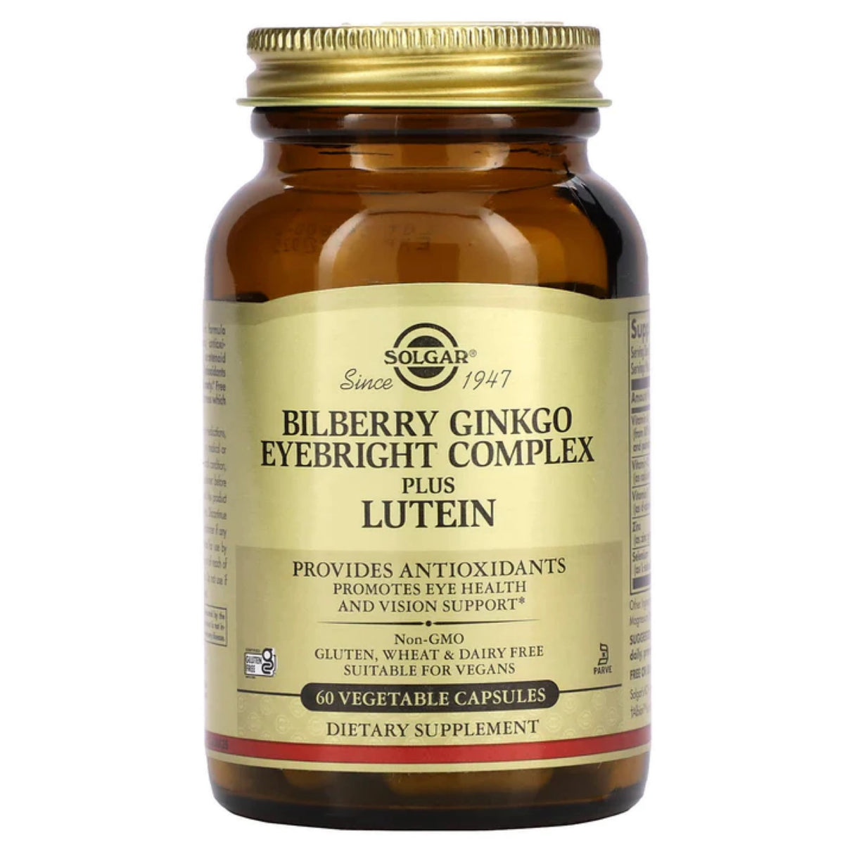 Solgar Bilberry Ginko Eyebright Complex Plus Lutein 60 vegetable capsules