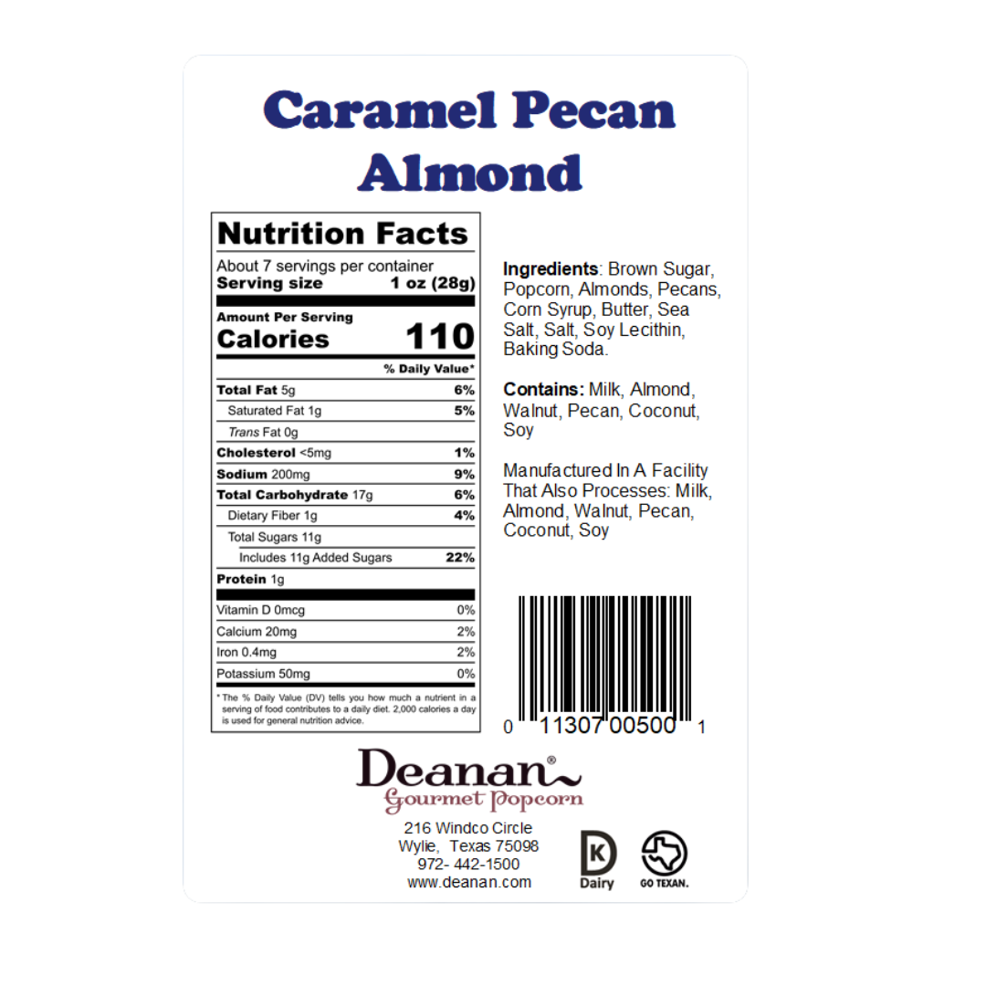 Deanan’s Caramel Pecan Almond Popcorn - 20 Count Kraft Bags - Image 2