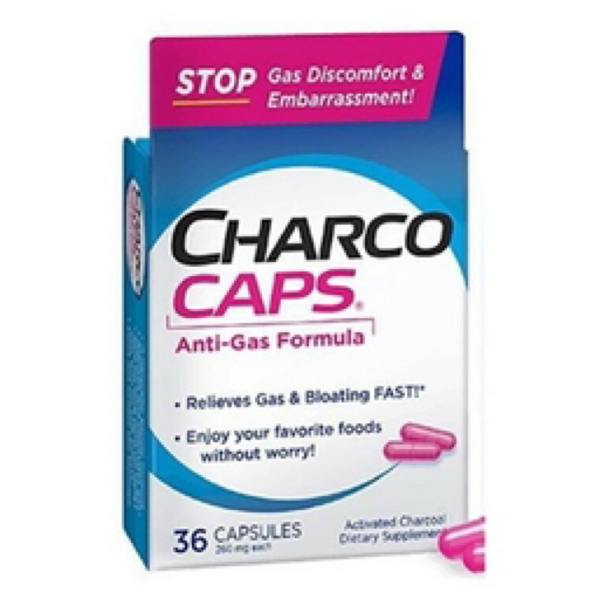 Charco Anti-Gas Caps 36ct