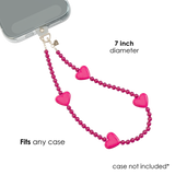 Hot Pink Heart Phone Charm