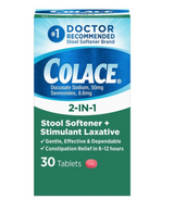 Colace Tabletas Suavizantes de Heces 2 en 1 + Laxante Estimulante