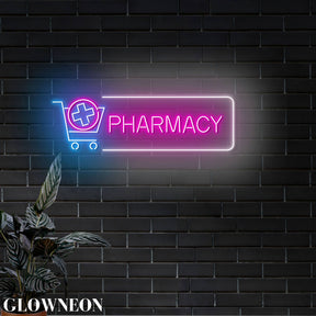 Pharmacy Logo Open Neon Light Sign, Medical Pharmacy Decor: 25"/63cm