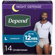 Depend Night Defense Adult Incontinence Underwear for Men Overnight Grey