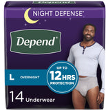 Depend Night Defense Adult Incontinence Underwear for Men Overnight Grey