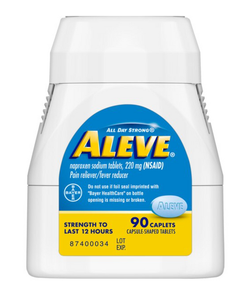 Aleve Pain Relief Naproxen Sodium Caplets, 90 Count