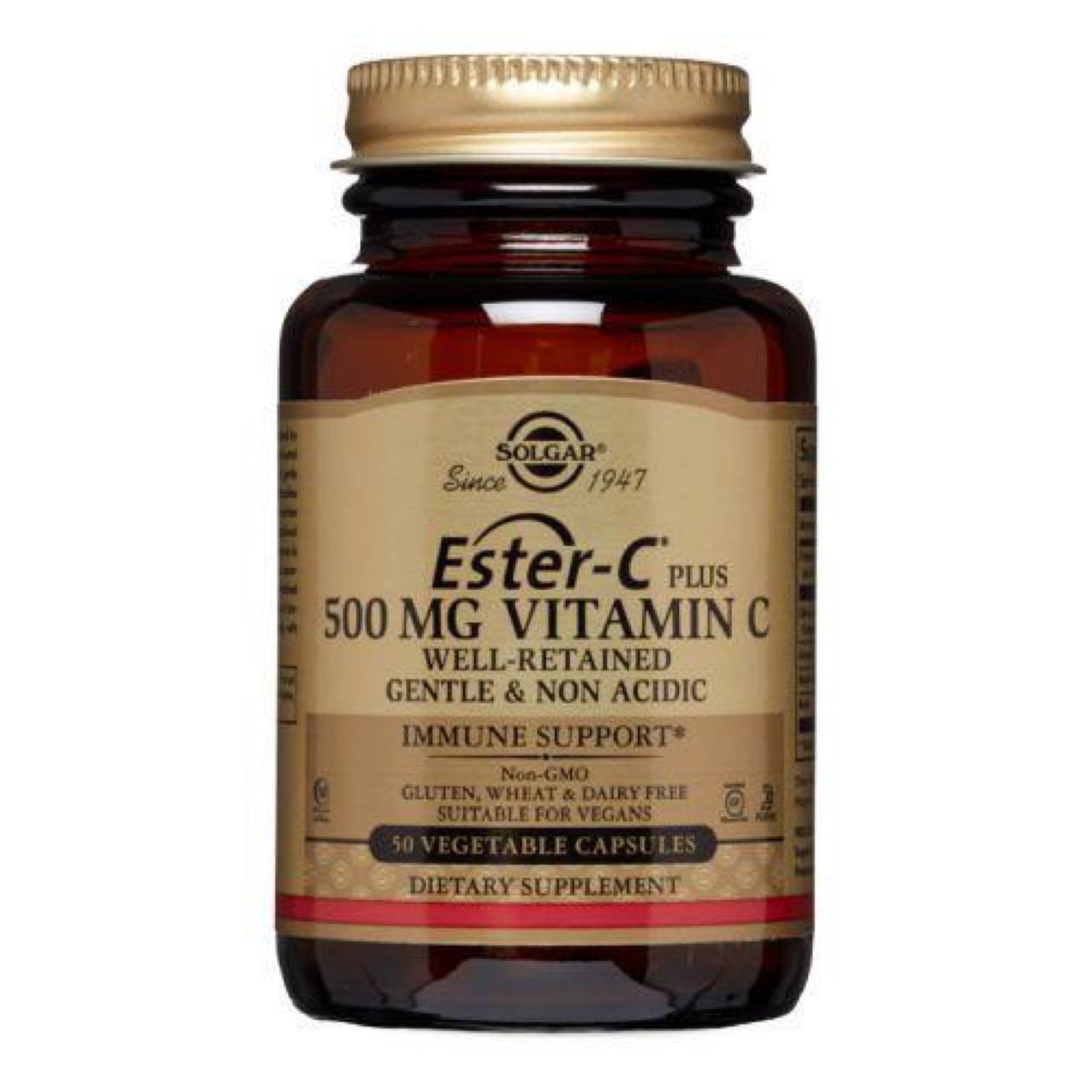 Solgar ESTER-C Plus 500 mg Vitamin C (Ascorbate Complex), 50 Vegetable Capsules