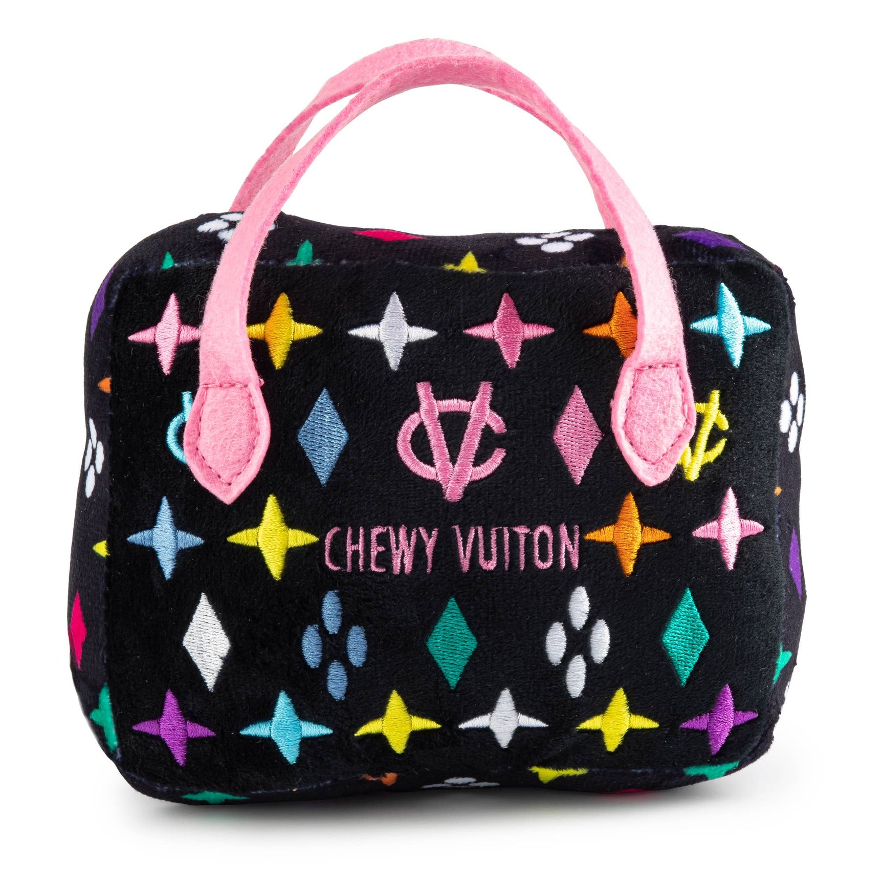 Haute Diggity Dog Black Monogram Chewy Vuiton Handbag Squeaker Dog Toy: Small / Mini - Image 5