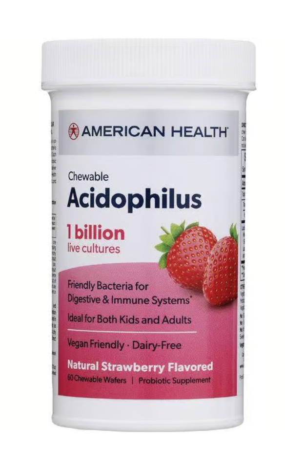 American Health Chewable Acidophilus - Natural Strawberry