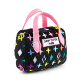 Black Monogram Chewy Vuiton Handbag Squeaker Dog Toy: Small / Mini