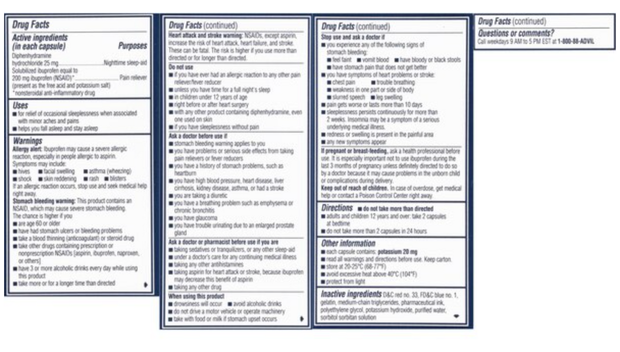 Advil PM Liqui Gels Pain Reliever and Nighttime Sleep Aid Capsules, 40 Count