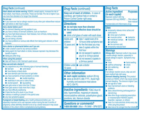 Aleve Pain Relief Naproxen Sodium Caplets, 90 Count