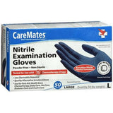 Caremates Powder Free Nitrile Examination Gloves Large Count