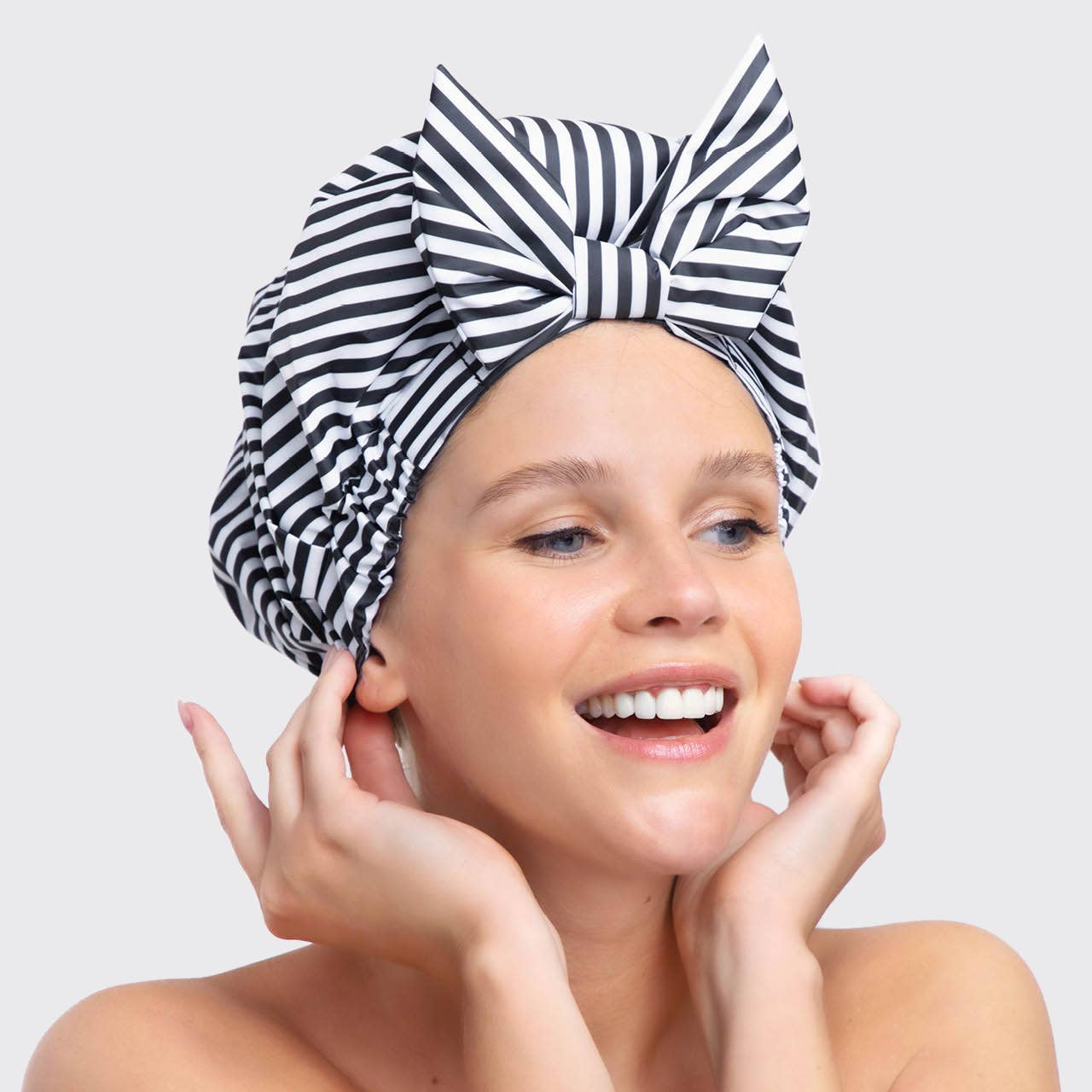 KITSCH Luxury Shower Cap - Stripes - Image 6