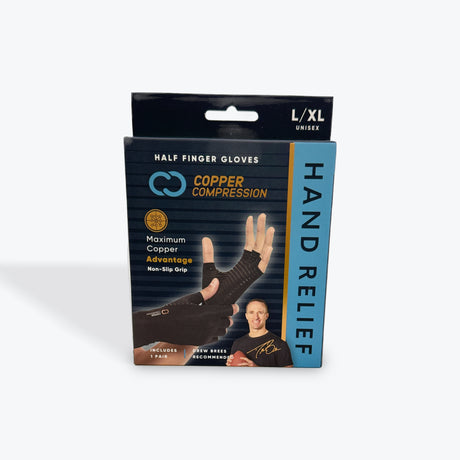 Copper Compression Copper Infused Arthritis Half Finger Gloves