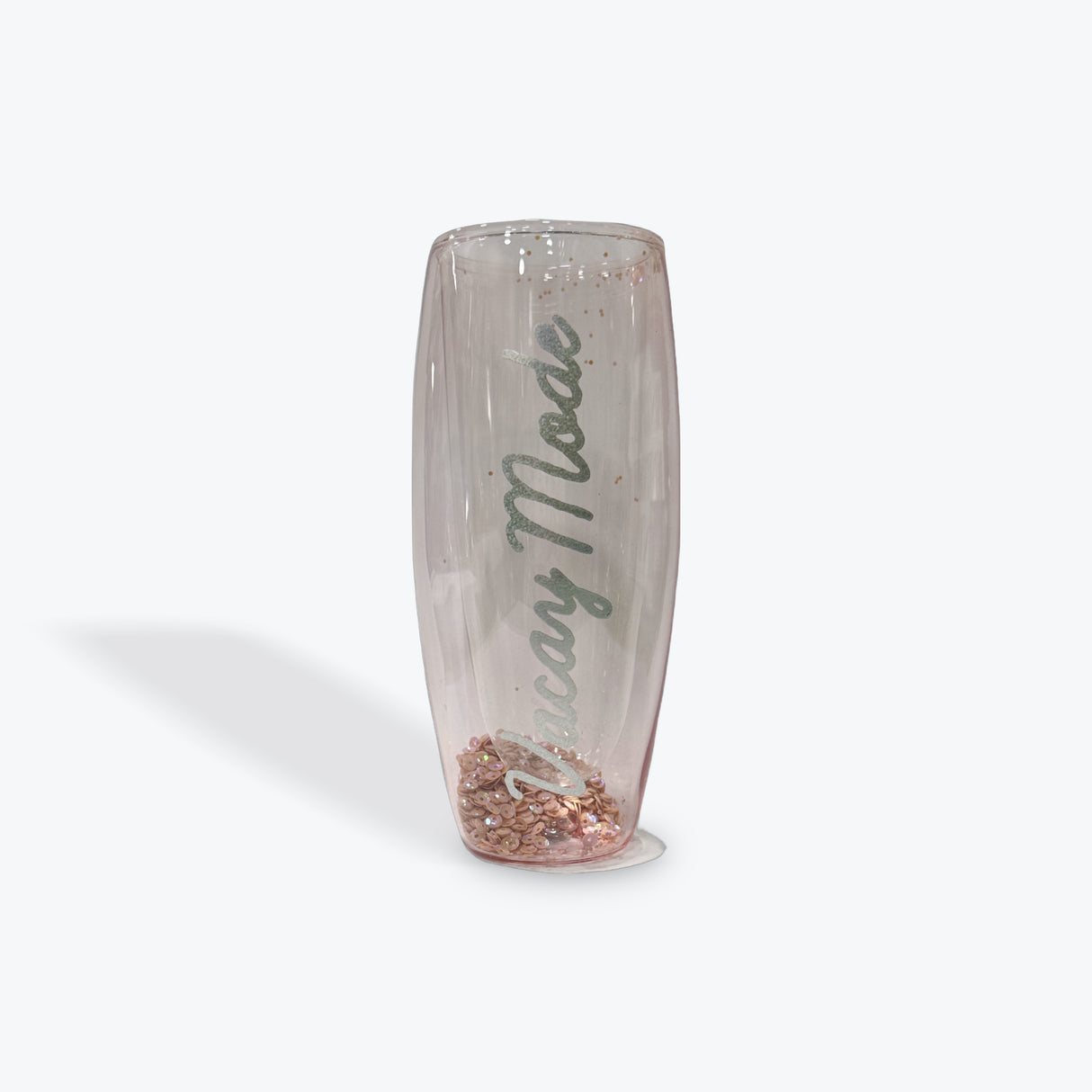 Slant Double-Wall Stemless "Vacay Mode" Champagne Glass
